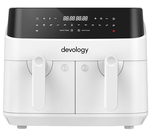 Devology Double Air Fryer, 9L, 2x4.5L Dual Zone, – Allegva